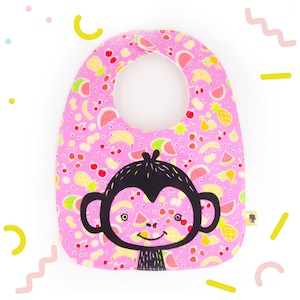 Cotton Baby bib on fruits theme for baby girl image 1