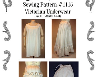Victorian Underwear Sewing Pattern #1115 Size US 8-30 (EU 34-56) PDF Download