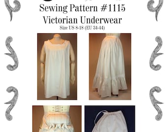 Victorian Underwear Sewing Pattern #1115 Size US 8-30 (EU 34-56) PDF Download