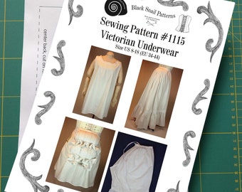 Victorian Underwear Sewing Pattern #1115 Size US 8-30 (EU 34-56) Printed Pattern