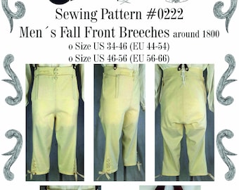 Empire Regency Mens Breeches around 1800 Sewing Pattern #0222 Size US 34-56 (EU 44-66) PDF Download