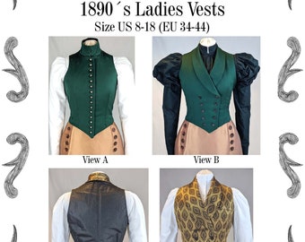 Edwardian Ladies Vests 1890 Sewing Pattern #0220 Size US 8-30 (EU 34-56) PDF Download