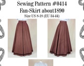 Edwardian Skirt (Fan-Skirt) worn about 1890 Sewing Pattern 0414 Size US 8-30 (EU 34-56) PDF Download