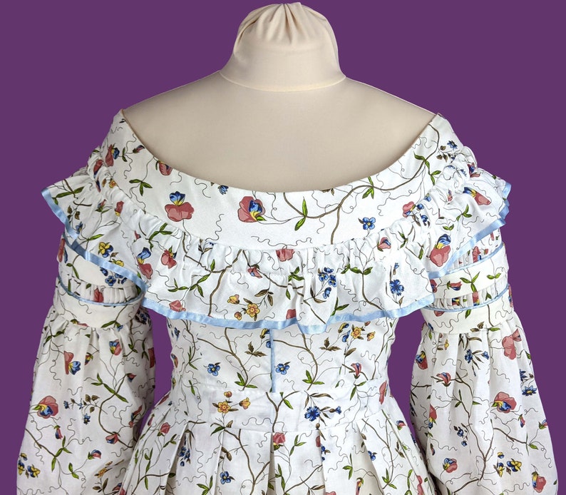 Day Dress 1837-40 Sewing Pattern 0221 Size US 8-30 EU 34-56 PDF Download image 6