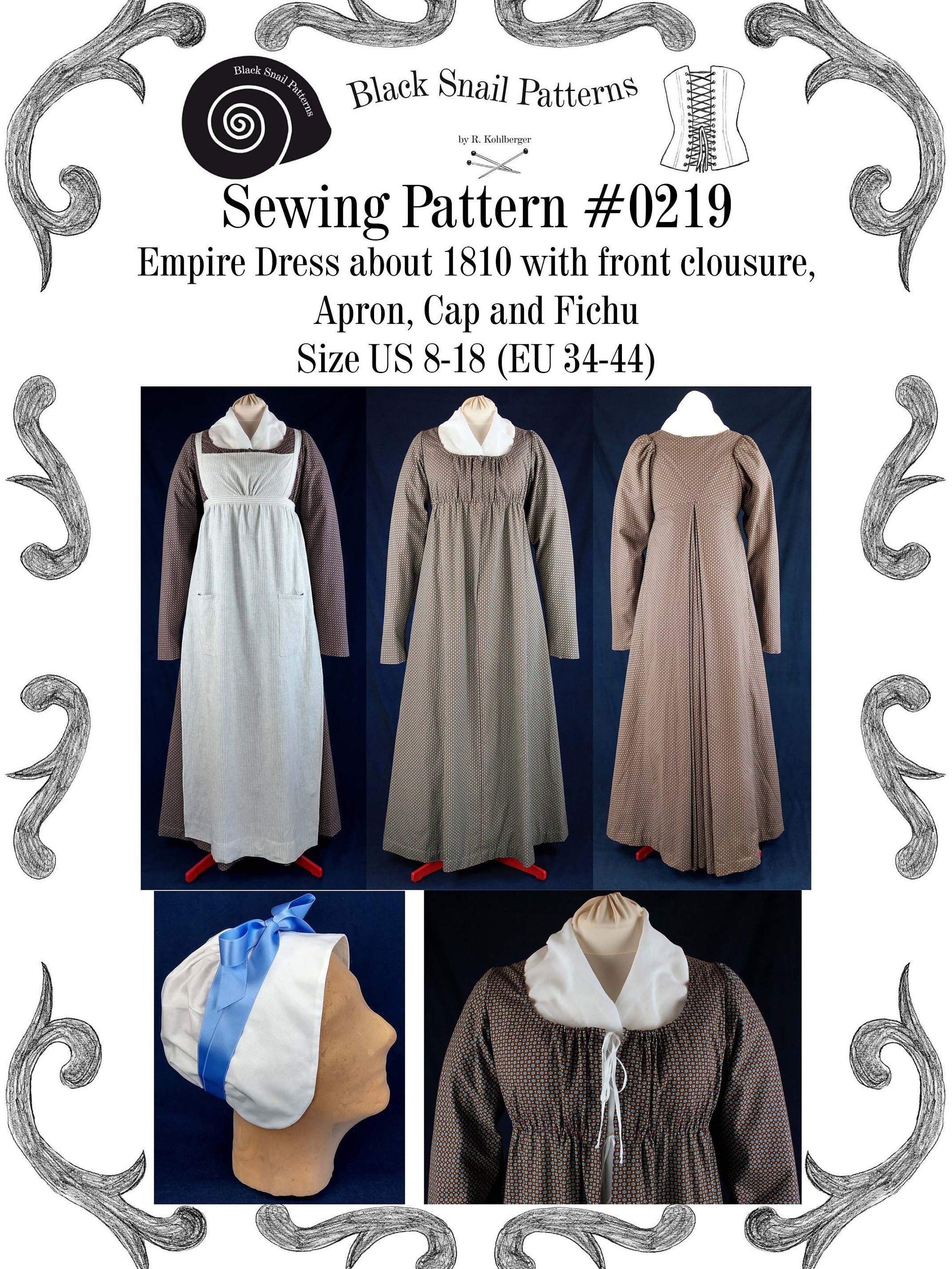 138 Ladies Back Closing Regency Gown with Fancy Sleeve Options | Laughing  Moon Merc