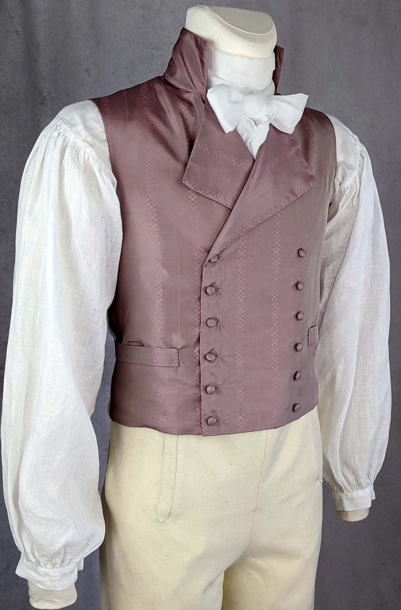 Empire Regency Mens Waistcoat 1790-1820 Sewing Pattern 0122 Size US 34-56 EU 44-66 PDF Download image 3