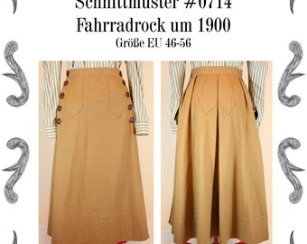 Edwardian Bicycle Skirt About 1900 Sewing Pattern #0714 Size