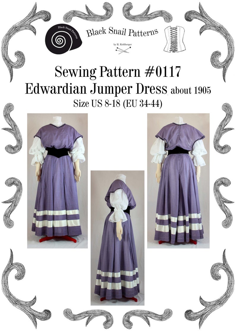 Edwardian Jumper Dress About 1905 Sewing Pattern 0117 Size US Etsy