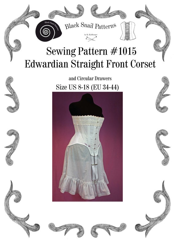 Edwardian Straigth Front Corset Sewing Pattern 1015 Size US 8-30 EU 34-56  Pdf Download 