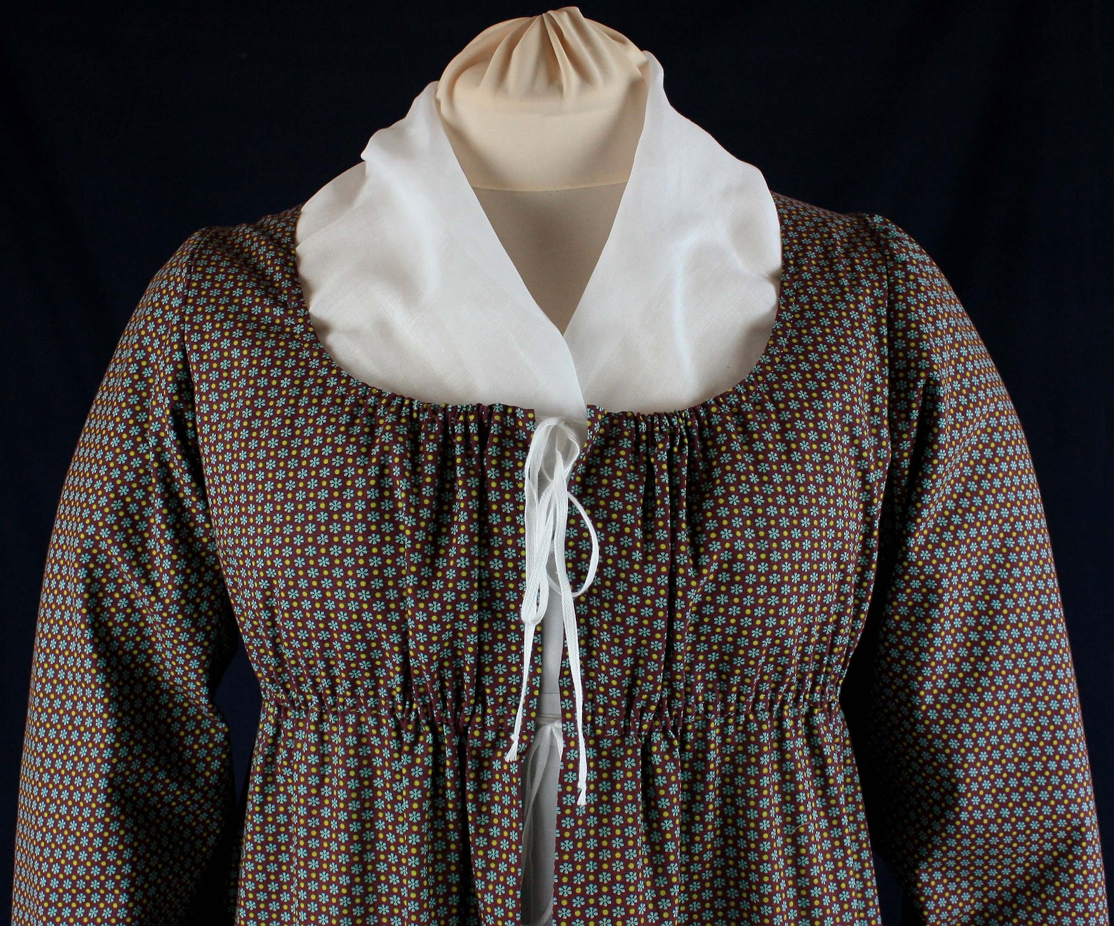 Empire / Regency Dress With Front Clousure, Apron, Cap and Fichu About ...