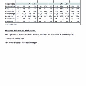May include: Size chart for men's clothing with measurements in inches and centimeters. The chart includes sizes for neck, chest, waist, hips, back length, sleeve length, and back width.