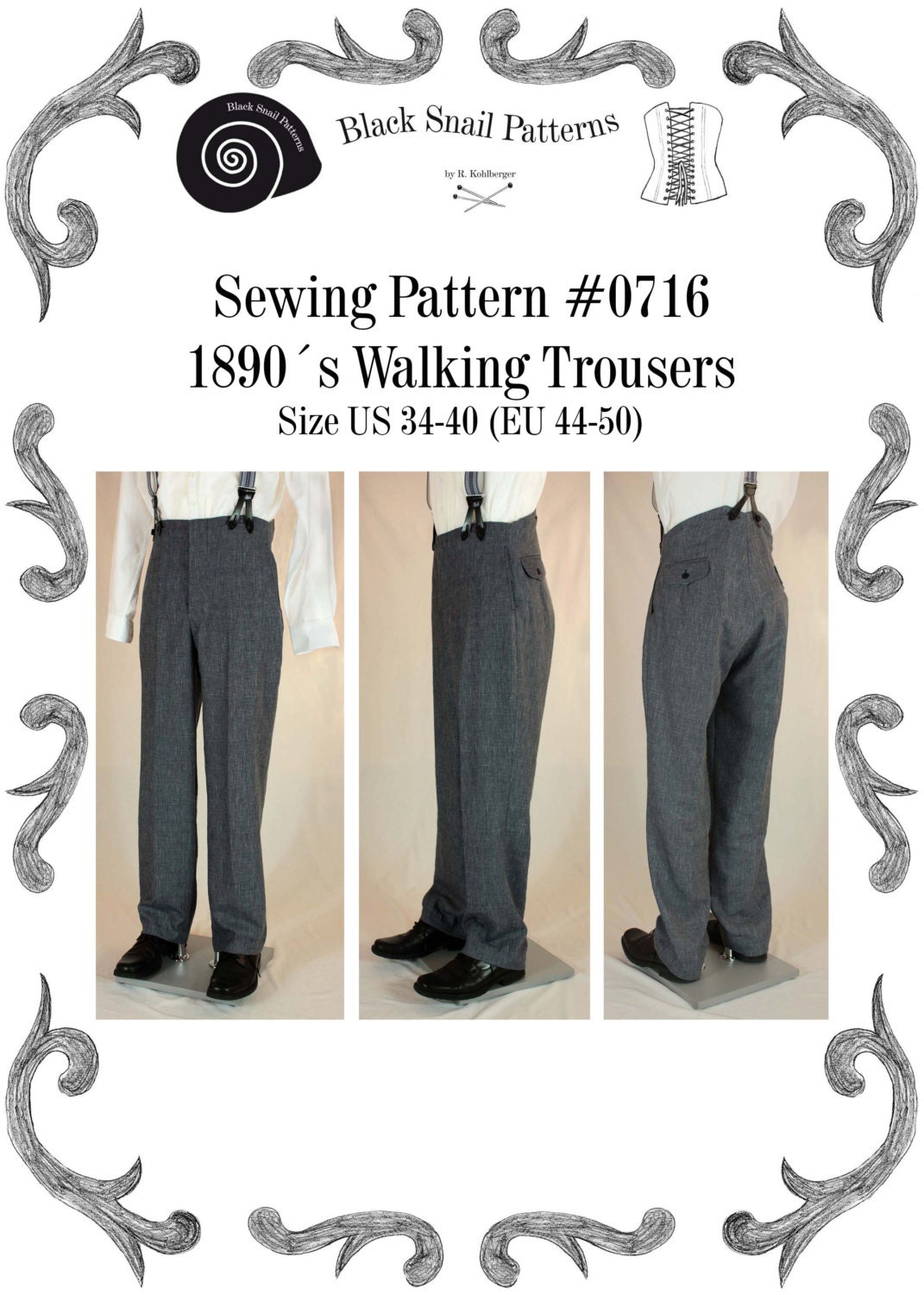 Victorian / Edwardian Mens Walking Trousers From 1870 to 1910 - Etsy