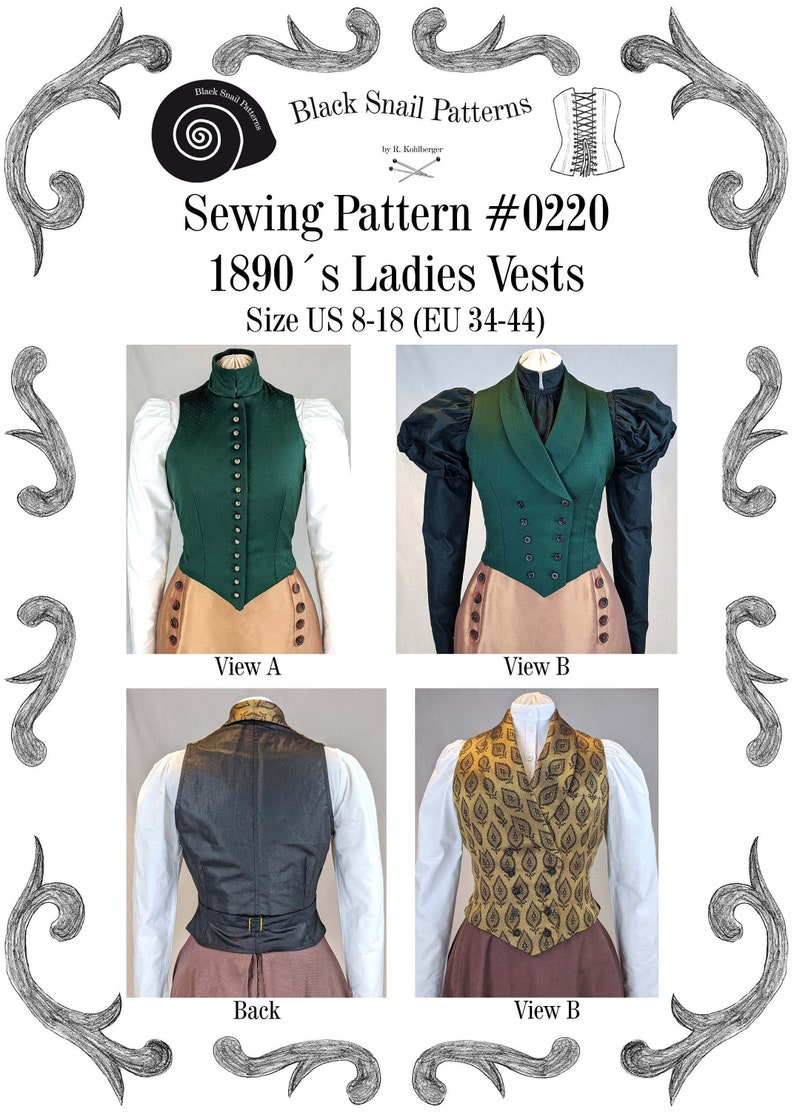 Victorian Plus Size Dresses | Edwardian Clothing, Costumes Edwardian Ladies Vests 1890 Sewing Pattern #0220 Size US 8-30 (EU 34-56) PDF Download $7.33 AT vintagedancer.com