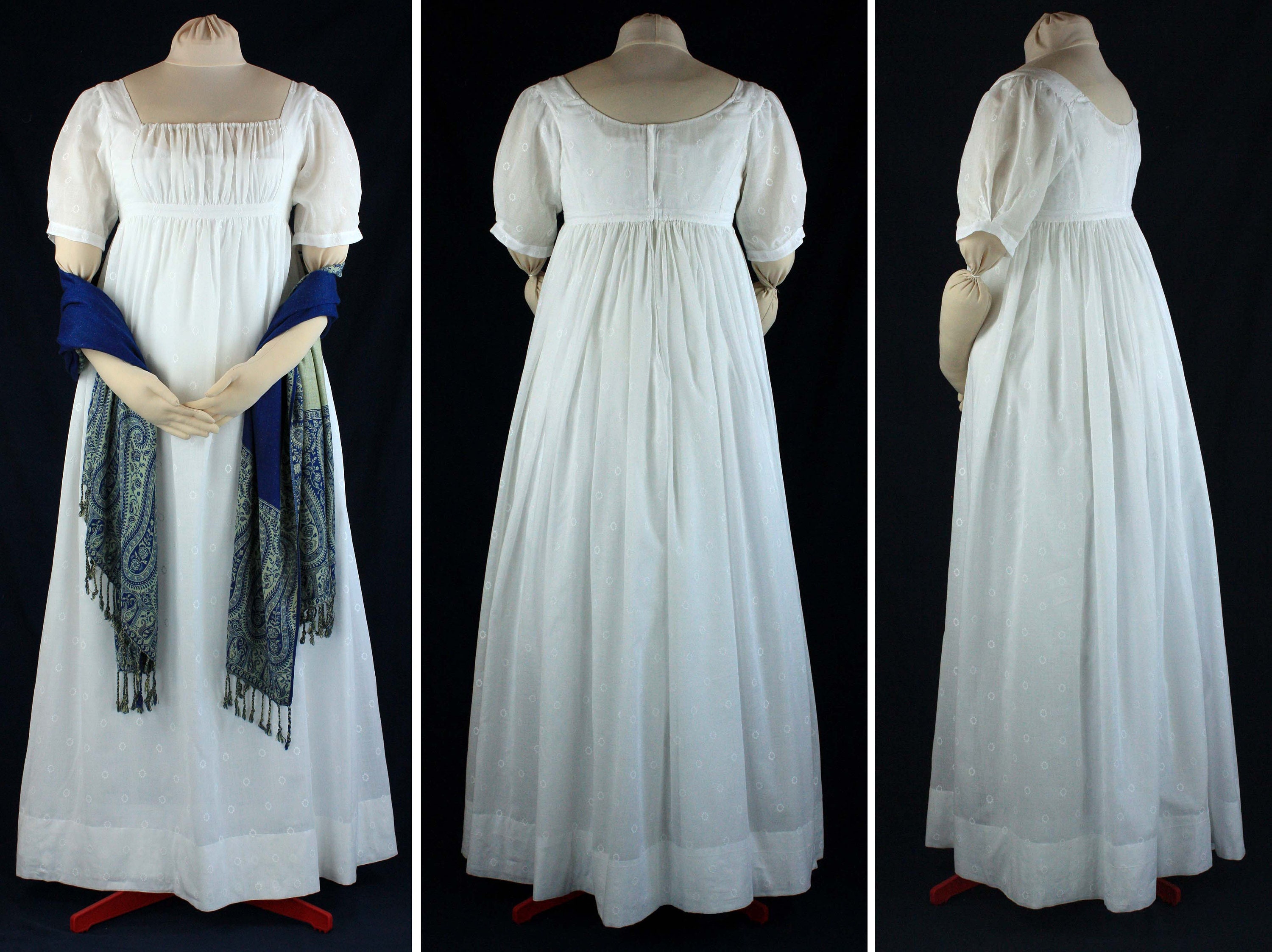 Empire / Regency dress with sleeveless Spencer 1805 to 1810 Sewing