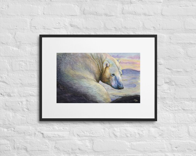 Ursus Maritimus (Polar Bear) — Painted By Mouth (PRINT, Framed & Mounted)