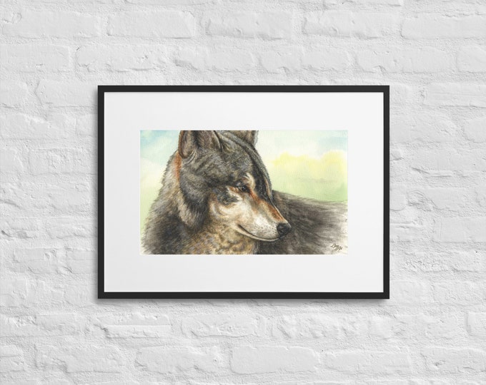 Nuka (Wolf) — Painted By Mouth (PRINT, Framed & Mounted)