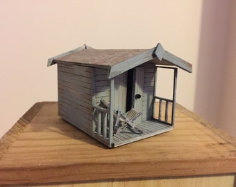 10 Pack Plywood Wooden Blank Craft Shape Beach Hut Row