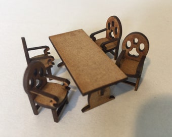 1:48 Alsace Table with 4 Chairs Kit to make your own.