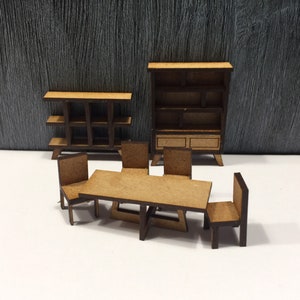 1:48 Modern Dining Set of Kits to make yourself.