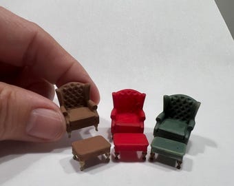 New, 1:48 High Back Chair and Footstool x 1 Set for Collectors.
