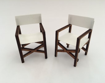 1:24 Directors Chairs (pair) Kit designed for Collectors.
