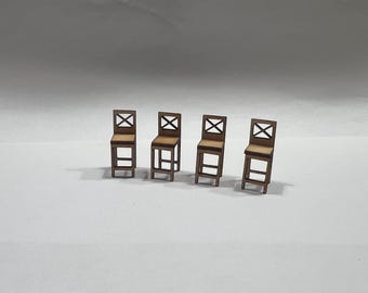 New, 1:48 Brasserie Bar Stools x 4 kit to make your own.