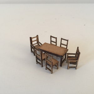 1:48 Long Table with 6 Chairs Kit to make your own.