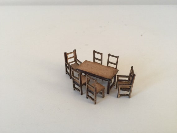 1:48 長いテーブルと椅子 6 脚のキットで自分だけのオリジナルを作りま 