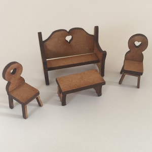 1:48 Alpine Settee, Table and Chair Kits to make.