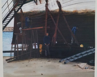 Boat Workers in Denmark print