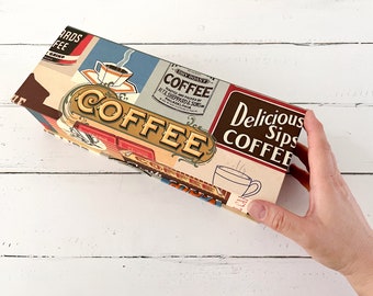 Kaffeekapsel Box mit Deckel, handgemacht, Kaffee Kaffeekanne, Geschenkidee Muttertag Vatertag Kaffeeliebhaber, Valentinstag Papierkunst