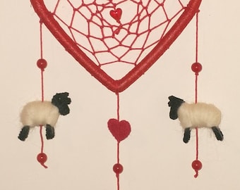Love You! Heart shaped Dream Catcher