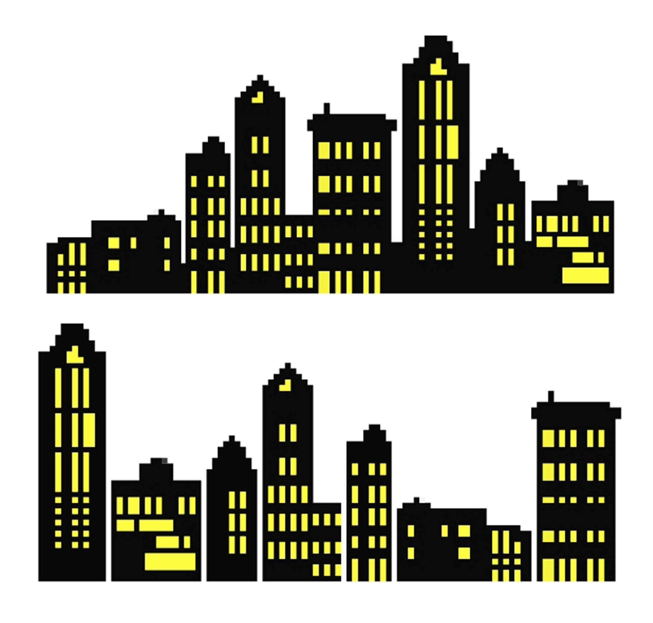 Skyline city clipart superhero buildings block clipart and buildings SVG silhouette city PNG Skyscraper clip art superhero city buildings