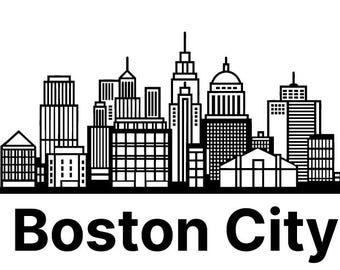 Boston City Skyline Vector Art (Digital Download) – Urban Architecture Set