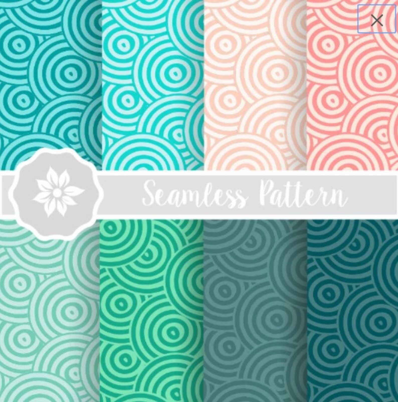 Circle Digital Paper Paper Set Seamless Pattern Scrapbook Etsy