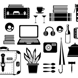 Hipster Household SVG: Collage Silhouette, Scrapbooking Designs