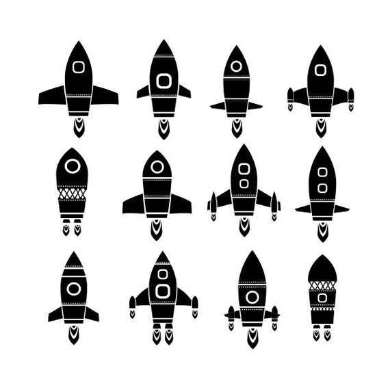 Rakete Clipart Raum Clipart Raumschiff Clipart Rakete Etsy