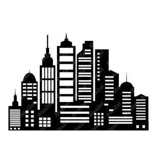 Superhero City skyline  landscape, 6.4*4.4 feet,superhero buildings, building City silhouette PNG SVG skyscrapers  superhero city Urban SVG