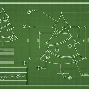 Ansichtkaart boom, kerstkaarten, nieuwjaarskaart, digitale ansichtkaarten, kerstmis, sjabloon kerstkaarten, sjabloon ansichtkaarten