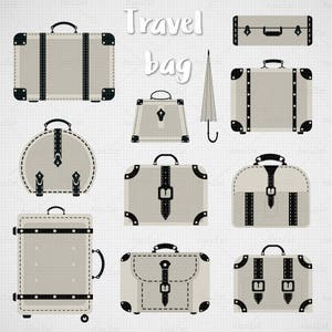 Clipart valise Svg, clipart bagage, voyage clipart, clipart sac de voyage, voyage, clipart sac à main, clipart numérique, clipart sac, bagage