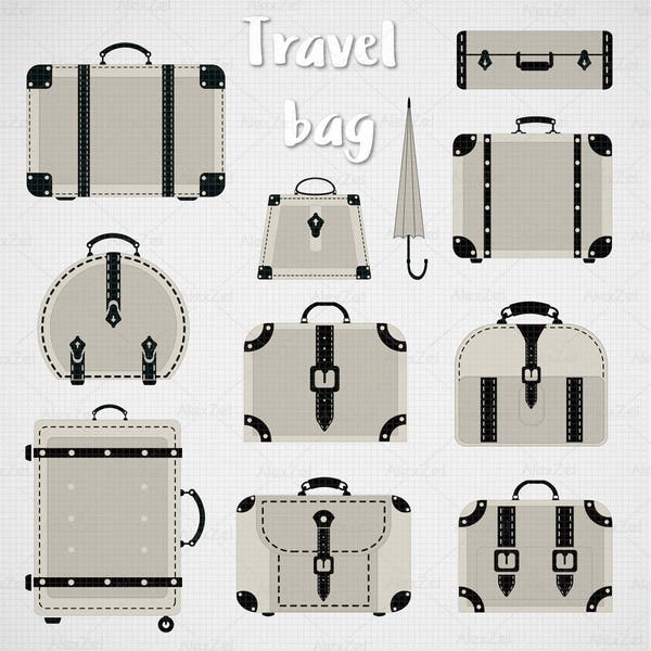 Suitcase clipart Svg, luggage clipart, travel clipart, travel bag clipart, travel, handbag clipart, Digital clipart, bag clipart, luggage