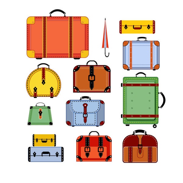 Luggage clipart, travel clipart, handbag clipart, fashion clipart, suitcase clipart, suitcase svg, purse clipart, bag clipart