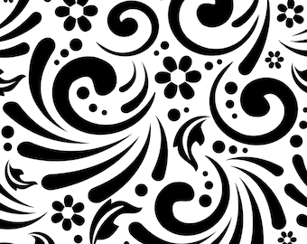 Silhouette d'un motif floral clipart sans couture clipart silhouette coupe fichier floral vector clipart sans couture clipart svg, png, dxf, eps