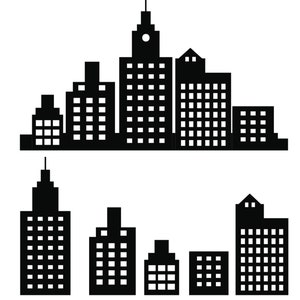 Skyline city clipart superhero buildings block clipart and buildings SVG silhouette city PNG Skyscraper clip art superhero city buildings
