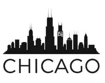 PNG SVG Chicago Skyline Silhouet Clipart – stadsgebouw Stedelijk Landschap (knutselspullen png)