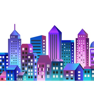 City Landscape silhouette, city skyline, building silhouette, city vector, skyline city, house clipart, town clipart, city SVG, city PNG