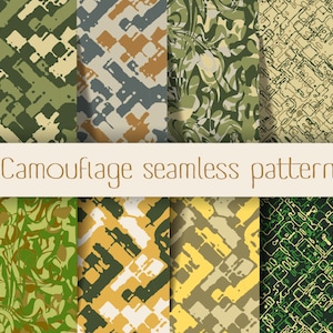 Camouflage clip art, army digital paper,  printable digital paper, camo paper, seamless clipart, background pattern, camouflage digital,