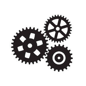 Sylwetka mechanizmu kół zębatych przezroczyste tło pliku clipartu sylwetki mechanizmu kół zębatych Svg, PNG, Eps, Jpg, Dxf, Mp4