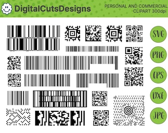 Set von abstrakten Barcode-Barcode-Code-Vorlagen von Scanner-digitalen Codes für soziale Netzwerkarbeit, Markt, Zahlungen und Design