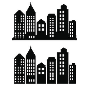 Skyline Stadt Clipart Superhelden Gebäude Block Clipart und Gebäude SVG Silhouette Stadt PNG Wolkenkratzer ClipArt Superhelden Stadt Gebäude
